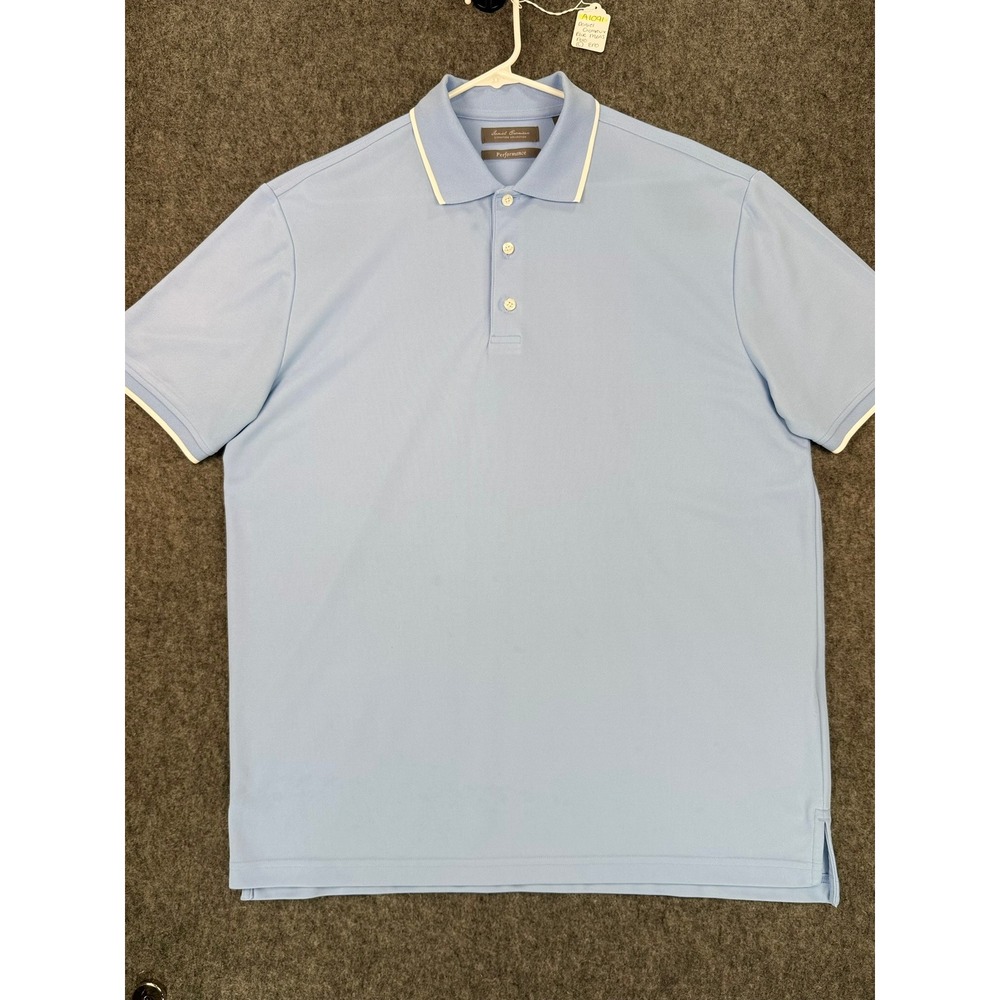 Daniel Cremieux Signature Performance Polo Shirt Light Blue Mens Large L Golf